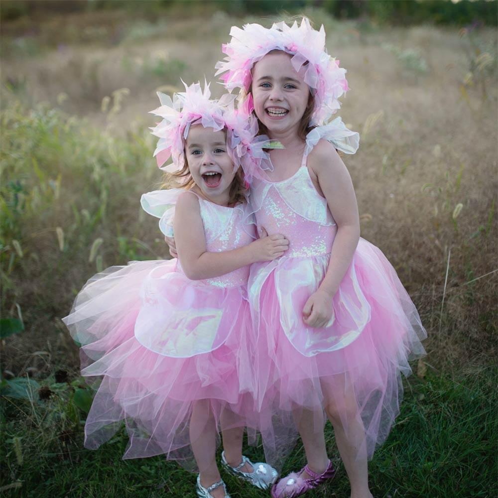 Στολή νεράιδα με στεφανάκι μαλλιών Ιριδίζον ροζ παγιέτες 5-6 - Image 2