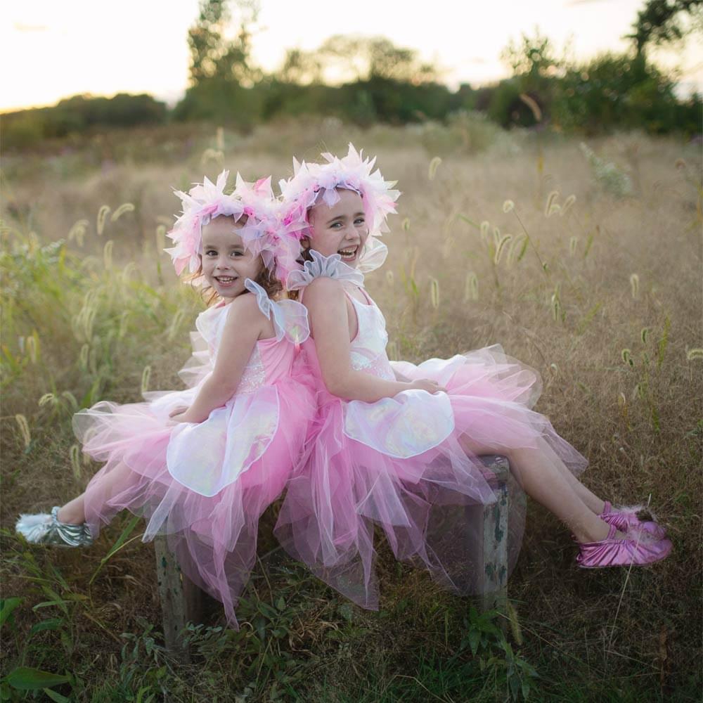 Στολή νεράιδα με στεφανάκι μαλλιών Ιριδίζον ροζ παγιέτες 5-6 - Image 3