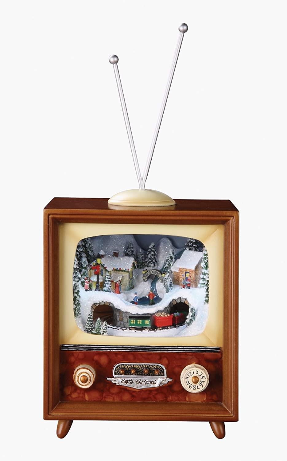 Τηλεόραση με χριστουγεννιάτικο σκηνικό και μουσική