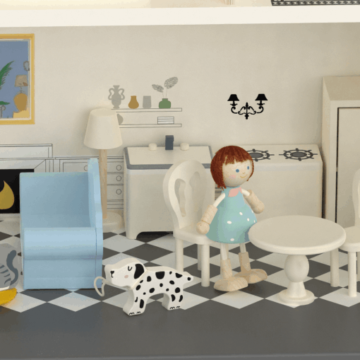 Ξύλινο Κουκλόσπιτο Vintage Dollhouse - Image 4