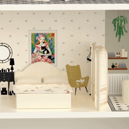 Ξύλινο Κουκλόσπιτο Vintage Dollhouse - Image 5
