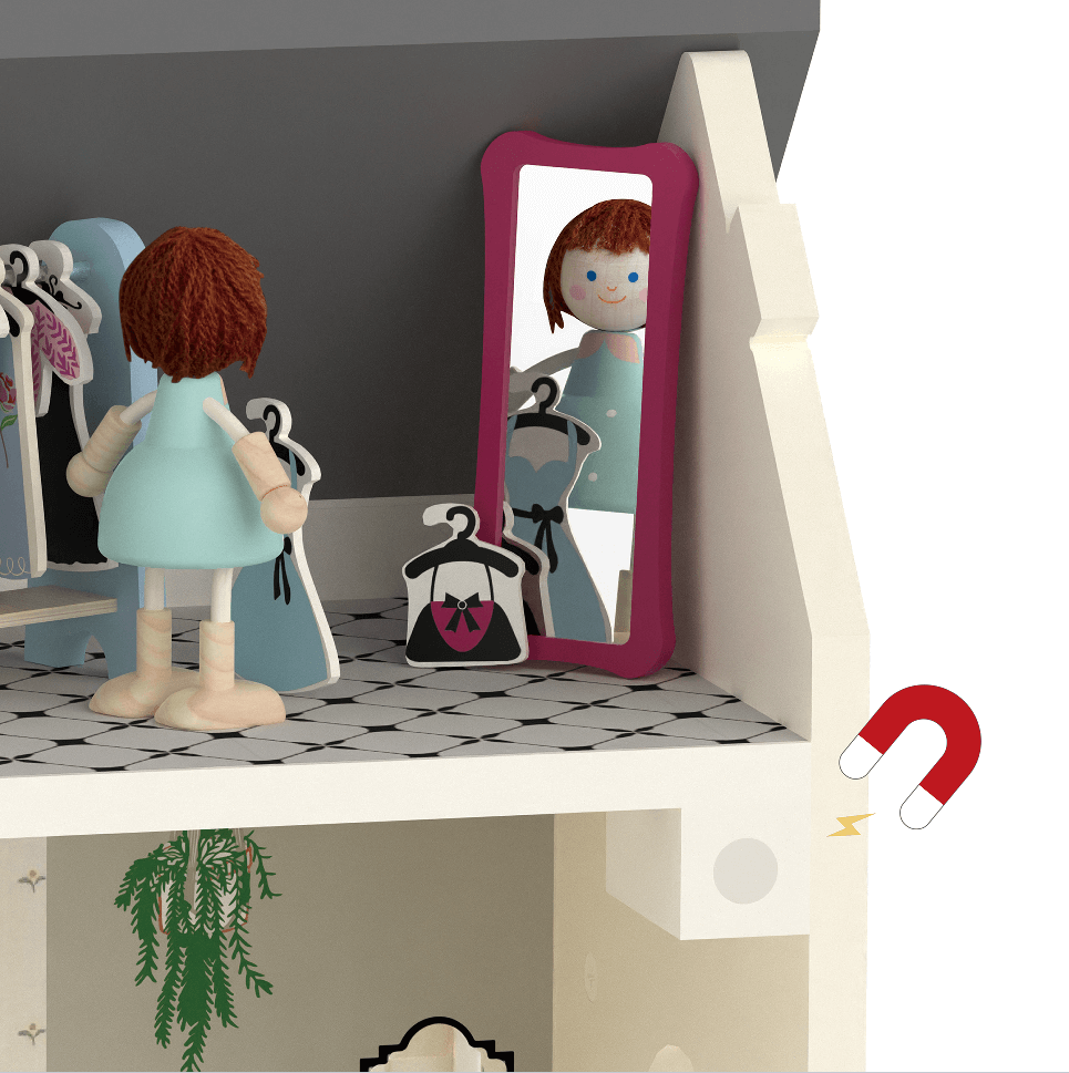 Ξύλινο Κουκλόσπιτο Vintage Dollhouse - Image 6