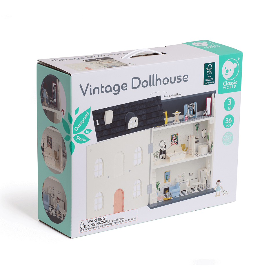 Ξύλινο Κουκλόσπιτο Vintage Dollhouse - Image 7