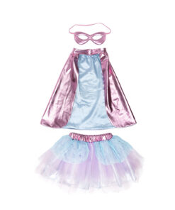 Alternative view of Στολή Σούπερ ηρωίδα με ροζ κάπα, τουτού και μάσκα 3-6 ετών