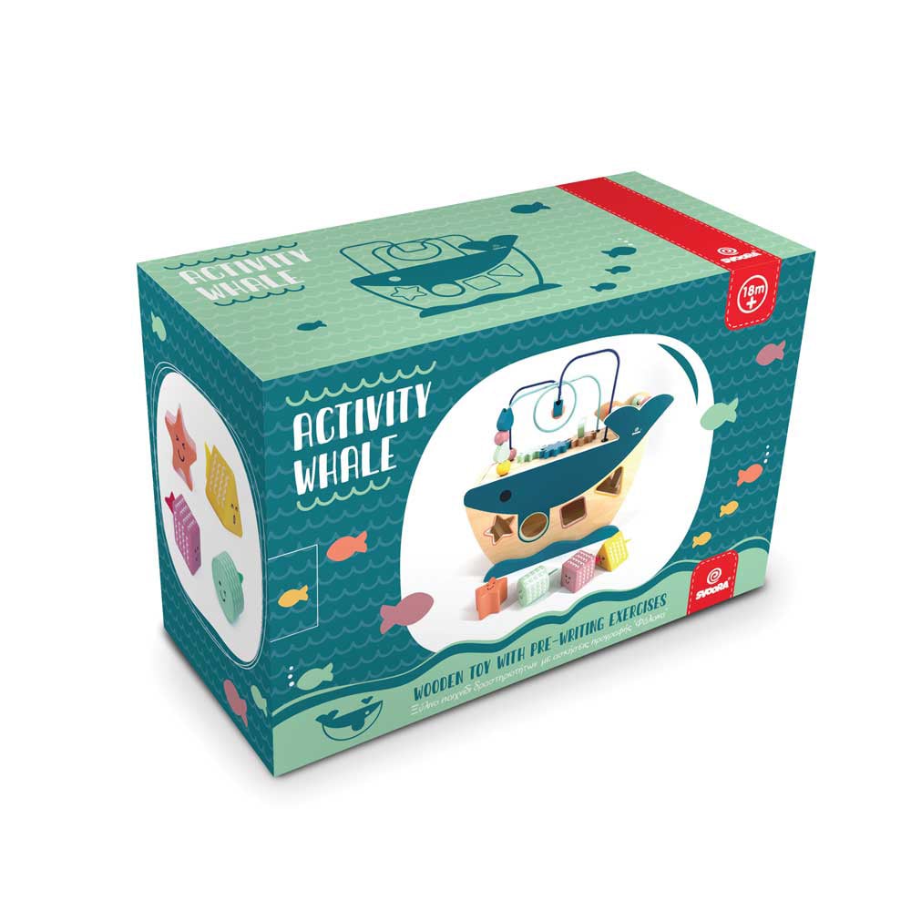 Ξύλινο παιχνίδι δραστηριοτήτων με ασκήσεις προγραφής Φάλαινα - Image 9
